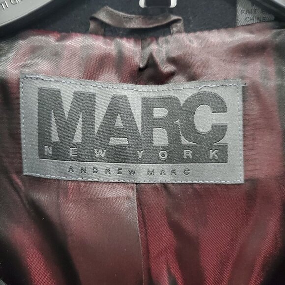 MARC New York Andrew Marc Women's Black‎ Wool Cashmere Blend Military Jacket 10 - Picture 4 of 7